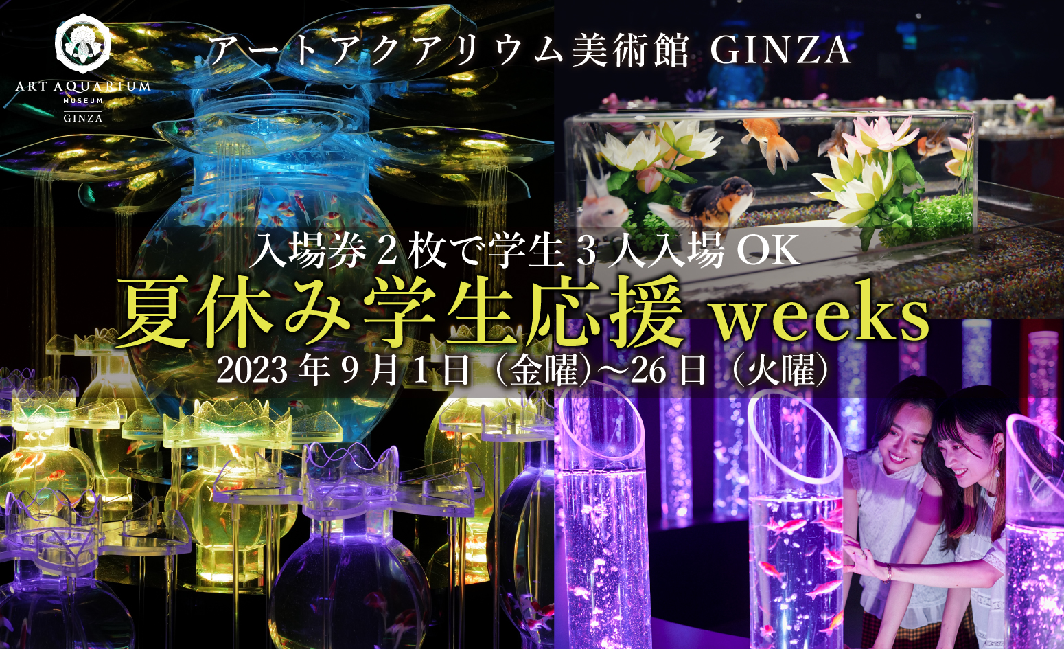 アートアクアリウム美術館 GINZA まだまだ夏を楽しみたい！入場券2枚で ...